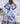 Youthful 3/4 Sleeve Blue Midi Dress